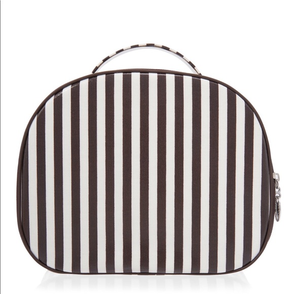 Henri Bendel Centennial Stripe Round Train Case - Picture 1 of 8